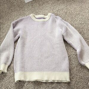 Cream and Purple Sweater